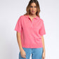 Polo in maglia leggera con scollo a V e profili a contrasto