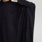 Camicia oversize asimmetrica in cotone con dettaglio a nastro