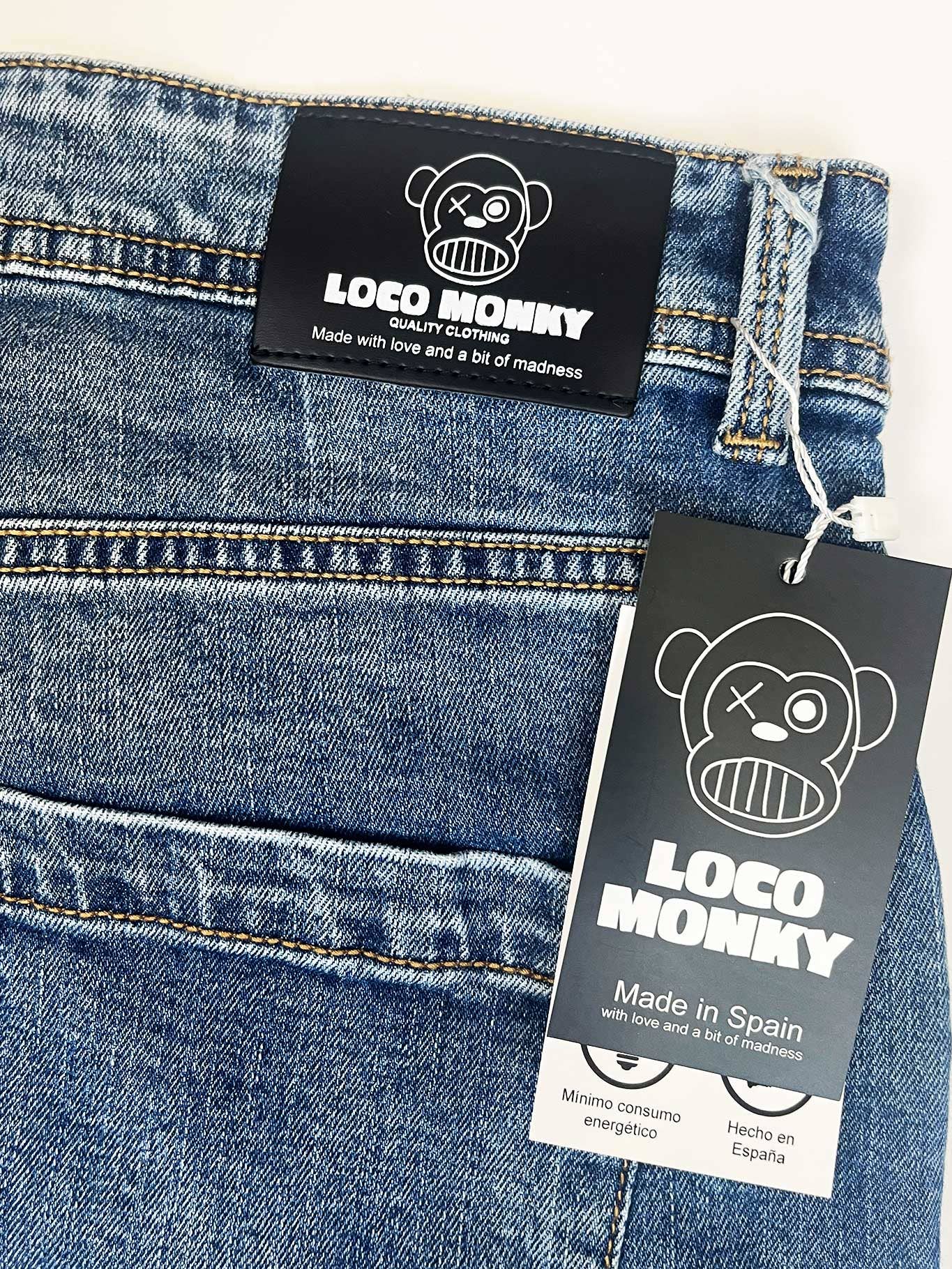 Jeans uomo Lemur Loco Monky lavaggio denim