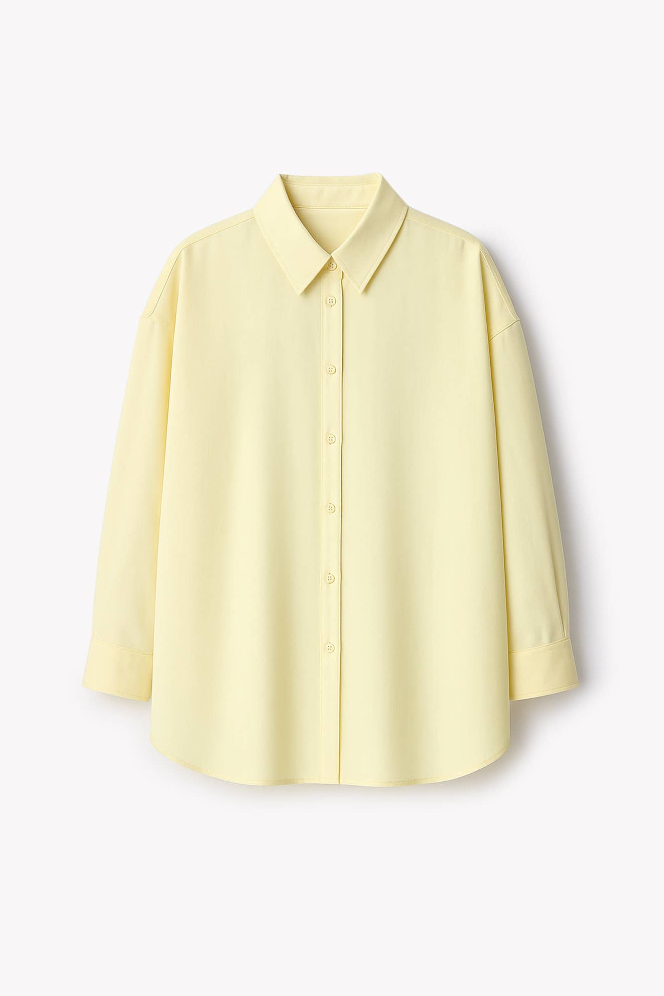 Camicia oversize in popeline giallo limone in misto cotone