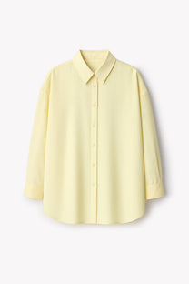 Camicia oversize in popeline giallo limone in misto cotone