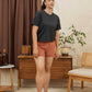T-shirt squadrata in cotone riciclato antracite