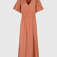 Abito midi Melile terracotta con scollo a V