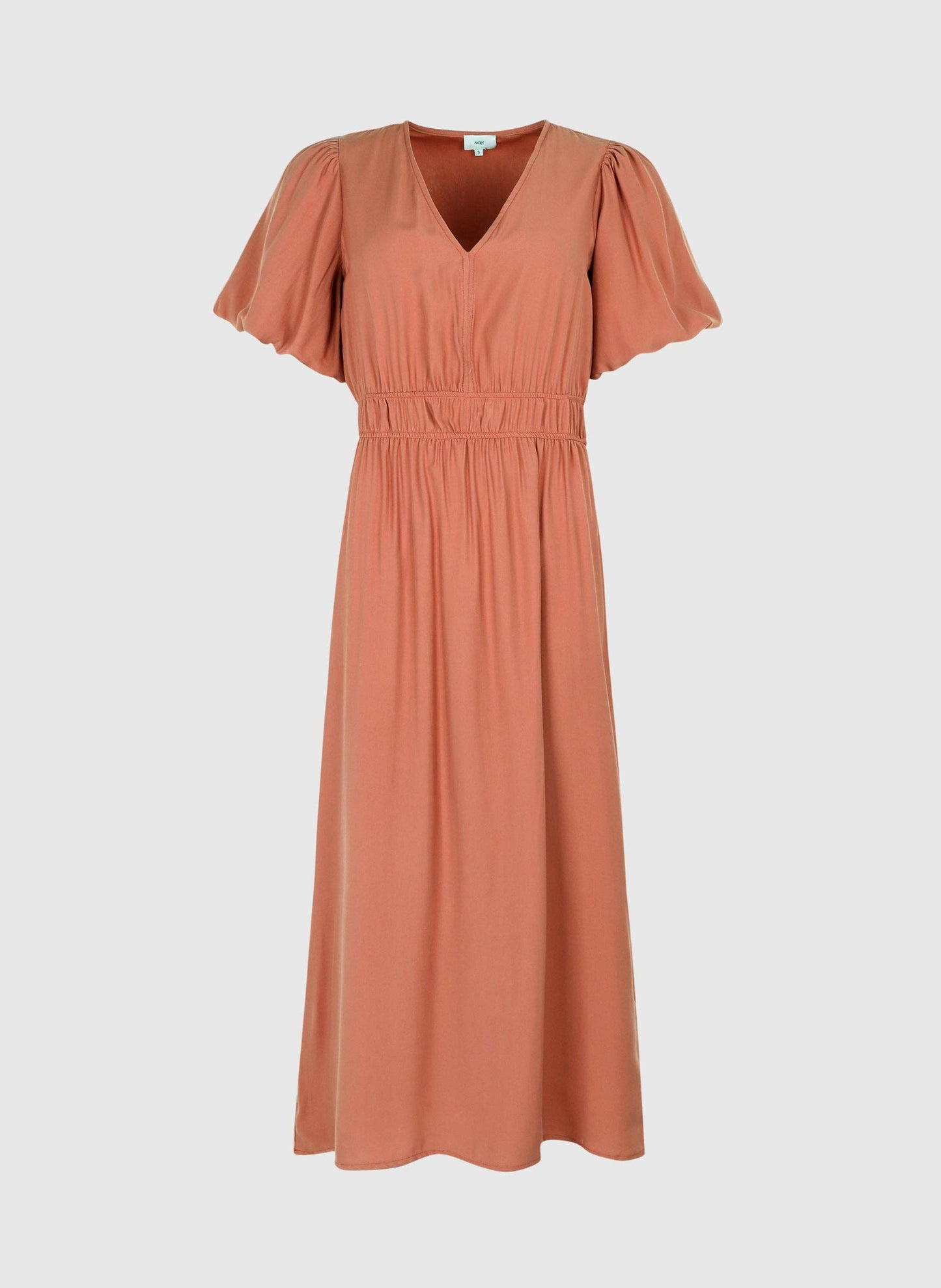 Abito midi Melile terracotta con scollo a V