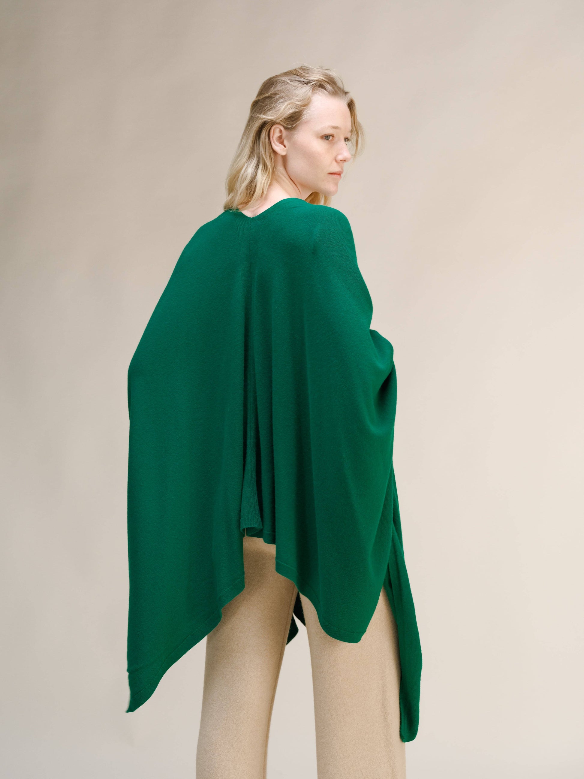 Maxi mantella in misto cashmere