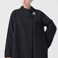 Camicia asimmetrica in popeline nera