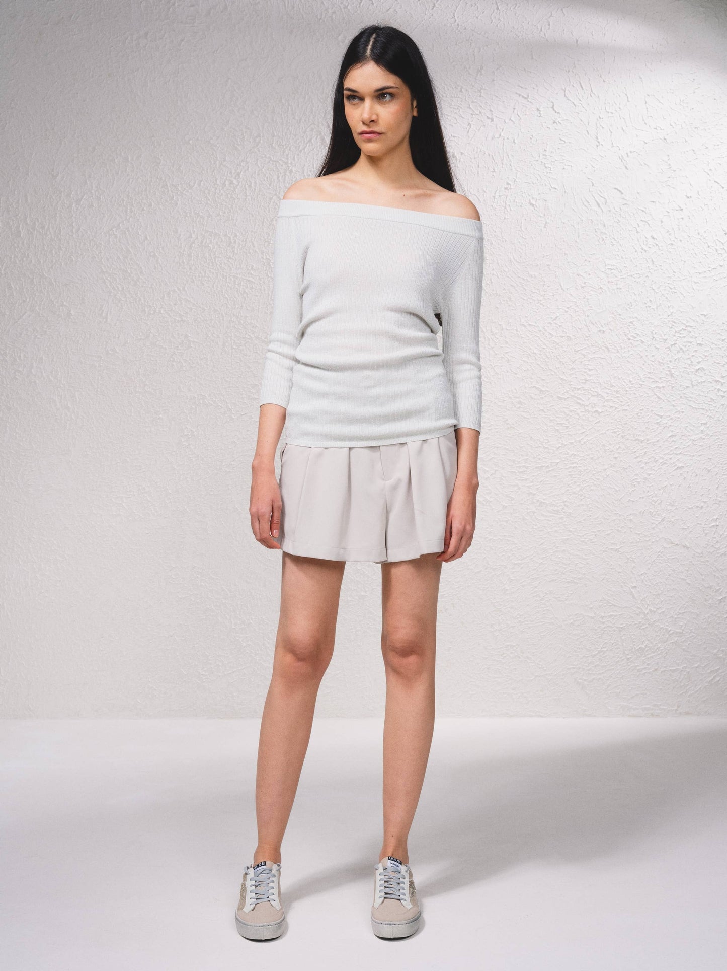 Maglione lurex off-shoulder