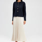 Cardigan corto blu navy con bottoni dorati