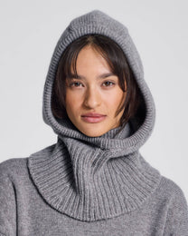 Balaclava in lana d’agnello grigio melange