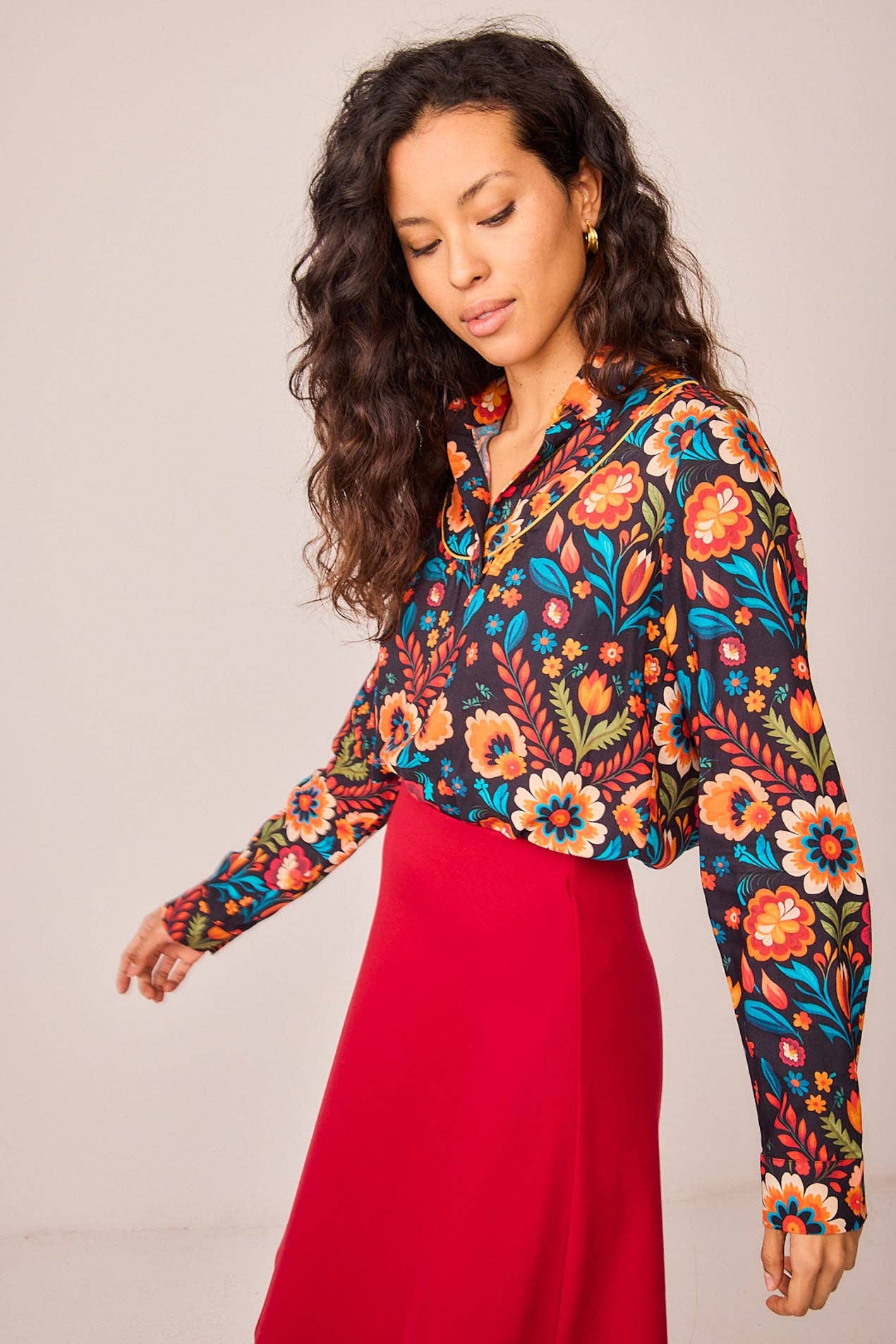 Camicia messicana Bellota floreale multicolor