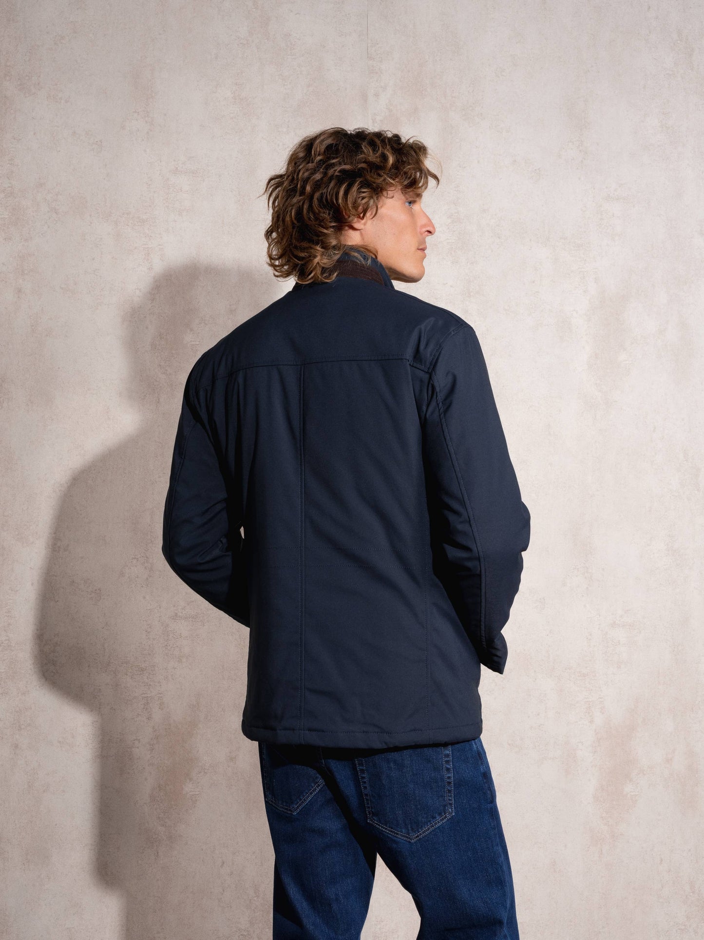 Giacca con zip classica in poliestere
