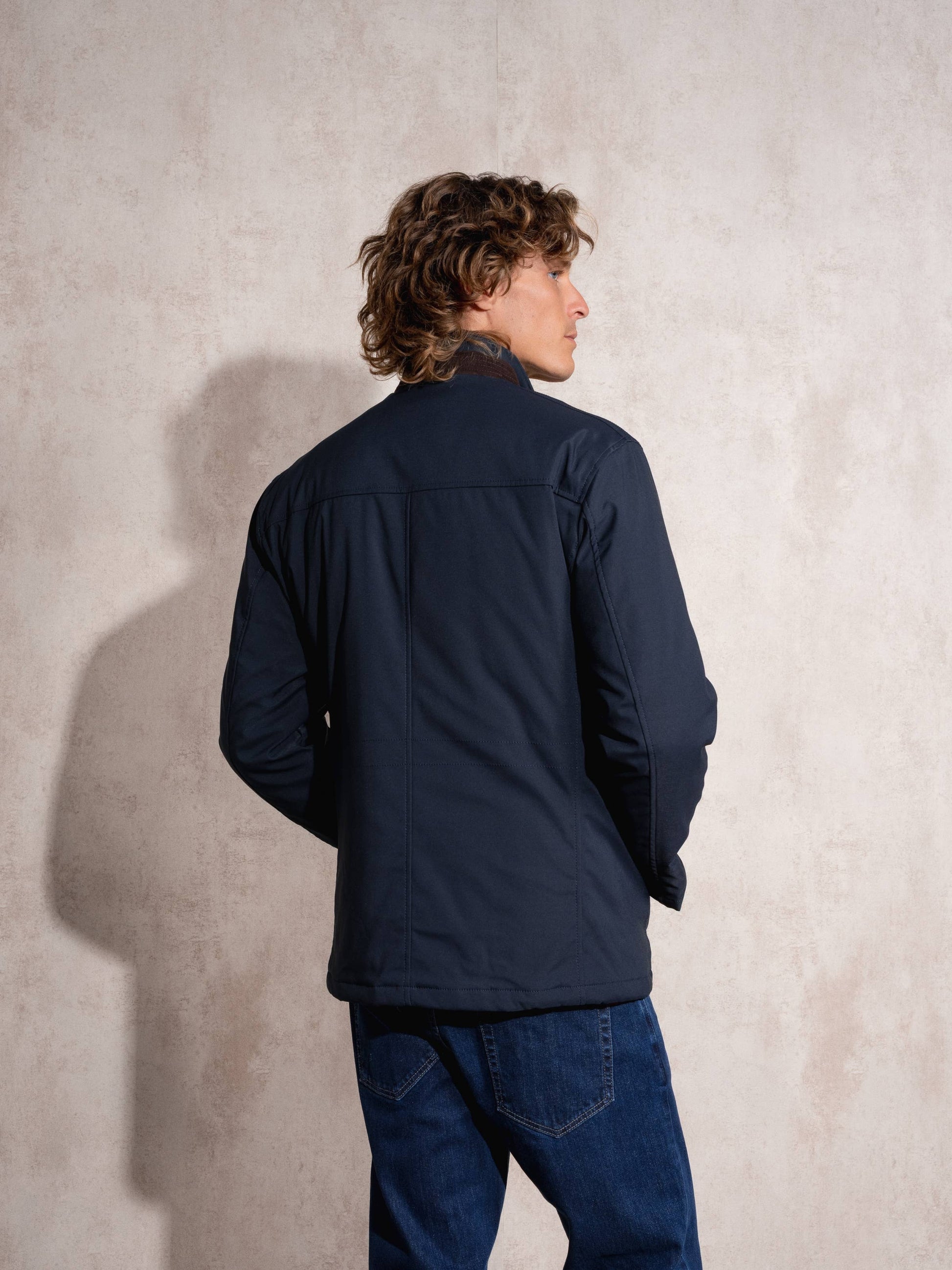 Giacca con zip classica in poliestere