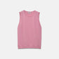 Gilet in maglia rasata rosa con scollo rotondo
