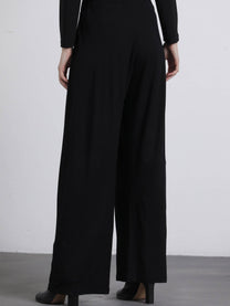 Pantaloni palazzo con pinces e vita elastica