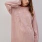 Tunica in maglia con ricamo floreale