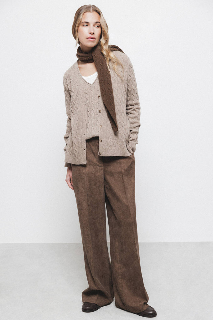 Cardigan in maglia strutturata con scollo a V