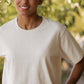 T-shirt boxy riciclata color avorio da donna
