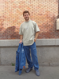 Jeans straight Love Club in denim di cotone biologico
