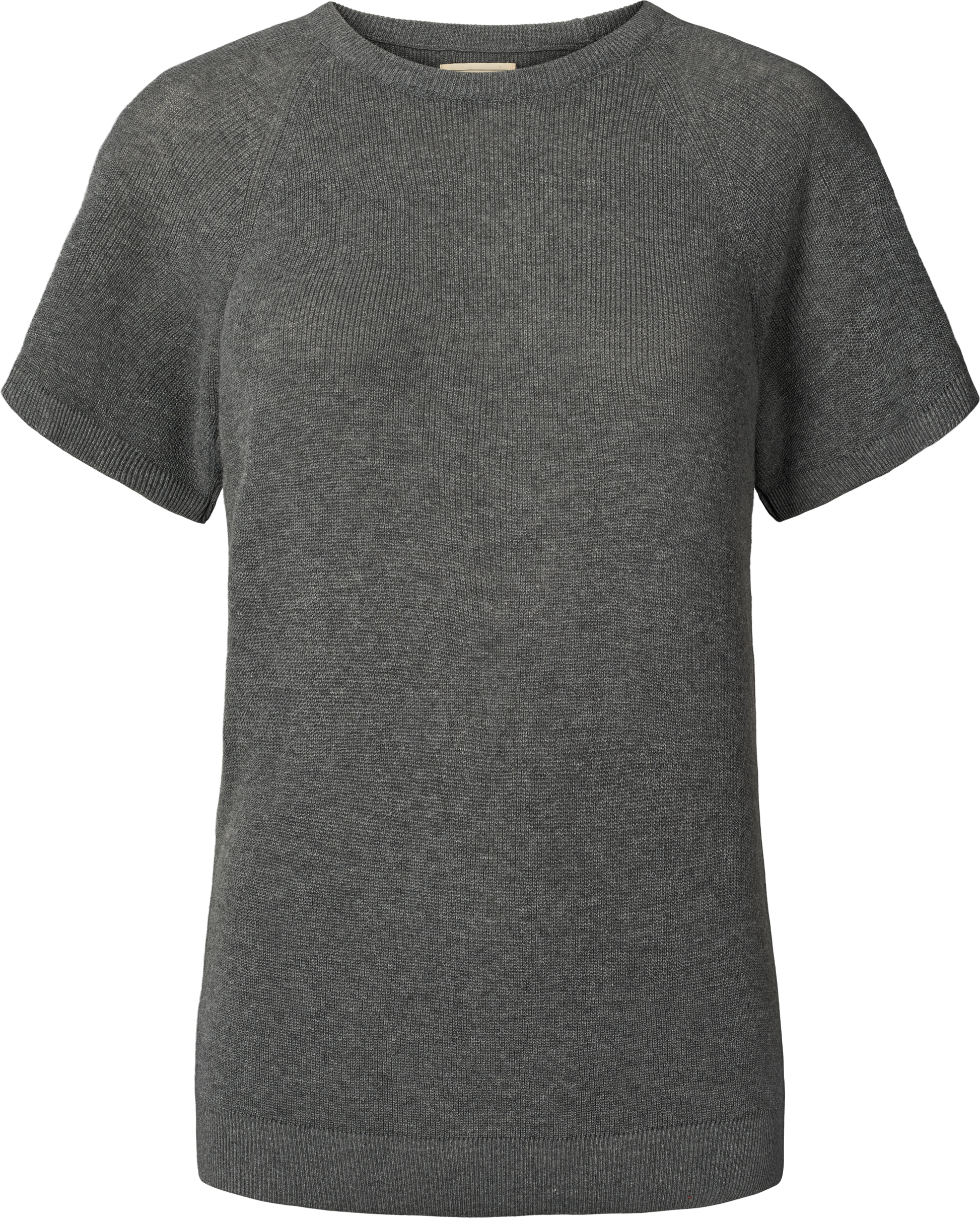T-shirt in maglia Karen in cotone biologico grigio scuro mélange