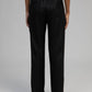 Pantaloni Pierroly effetto pelle neri con bande argento