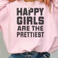 Felpa oversize con stampa “Happy Girls Are The Prettiest”