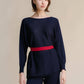 Pullover oversize a barchetta in lana merino extrafine