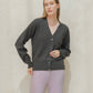 Cardigan a coste in misto cashmere minimal