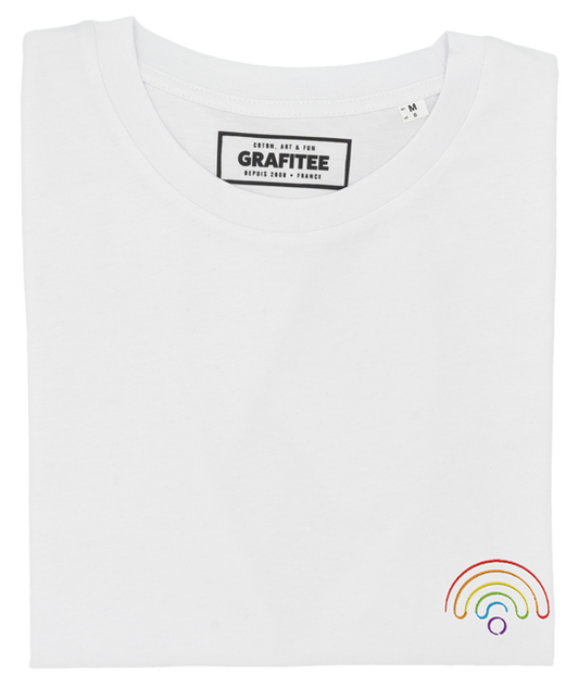 T-shirt Love Connection ricamata in cotone biologico
