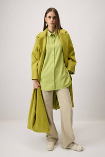 Borsa shopper in peluche verde