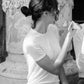 T-shirt in lana merino e seta