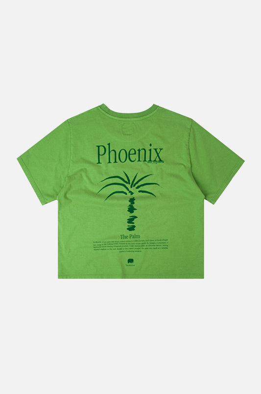 T-shirt donna pigmentata verde Phoenix in cotone biologico