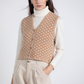 Gilet in maglia jacquard con bottoni
