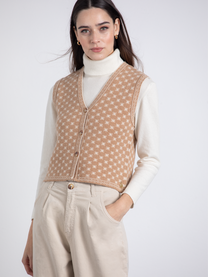 Gilet in maglia jacquard con bottoni