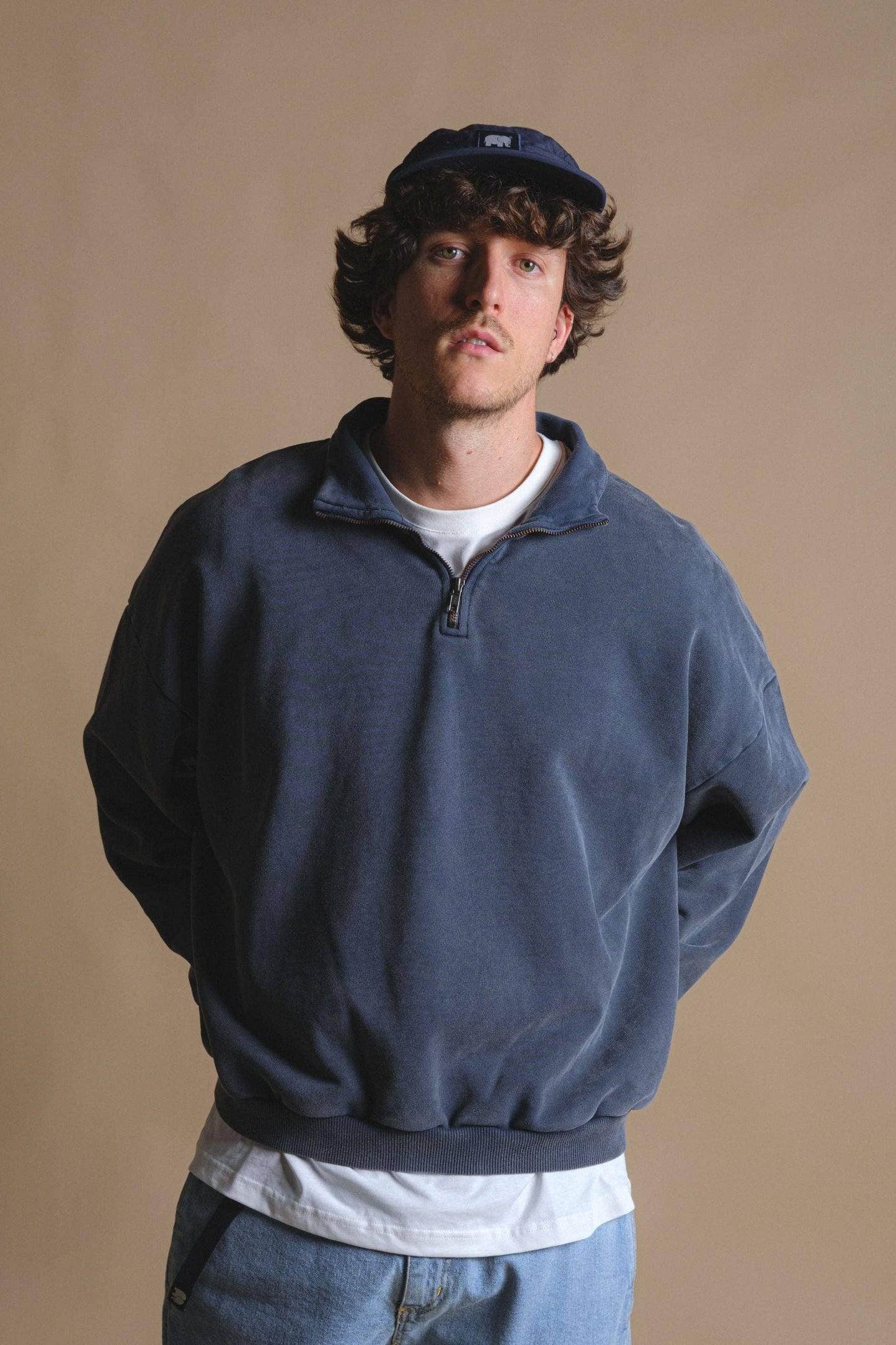 Maglione oversize super heavy con zip a quarto Total Eclipse