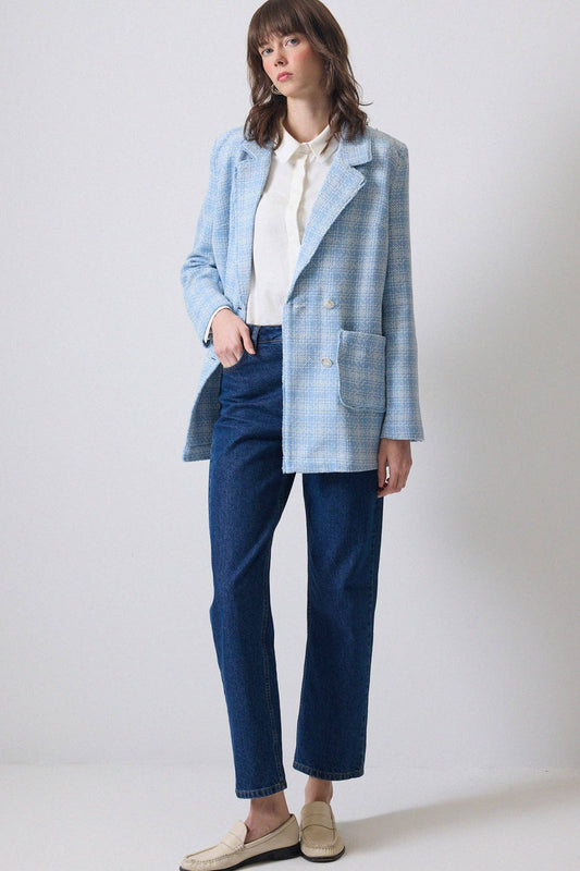 Blazer in tweed con cintura
