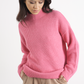 Maglione a Coste Collo Alto Oversize