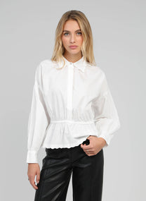 Camicia bianca SANAMA con colletto smerlato
