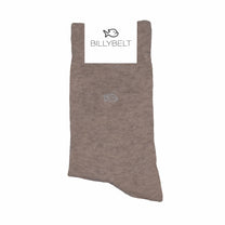 Calzini in cotone pettinato tinta unita beige heather