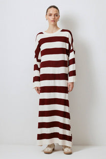 Abito in maglia a righe maxi oversize