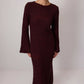 Abito lungo in maglia crochet bordeaux