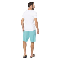 Pantaloncini estivi in cotone turchese con coulisse