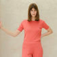 T-shirt in maglia di cotone premium a girocollo