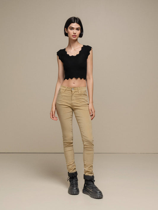 Pantaloni skinny in velluto a coste in cotone stretch