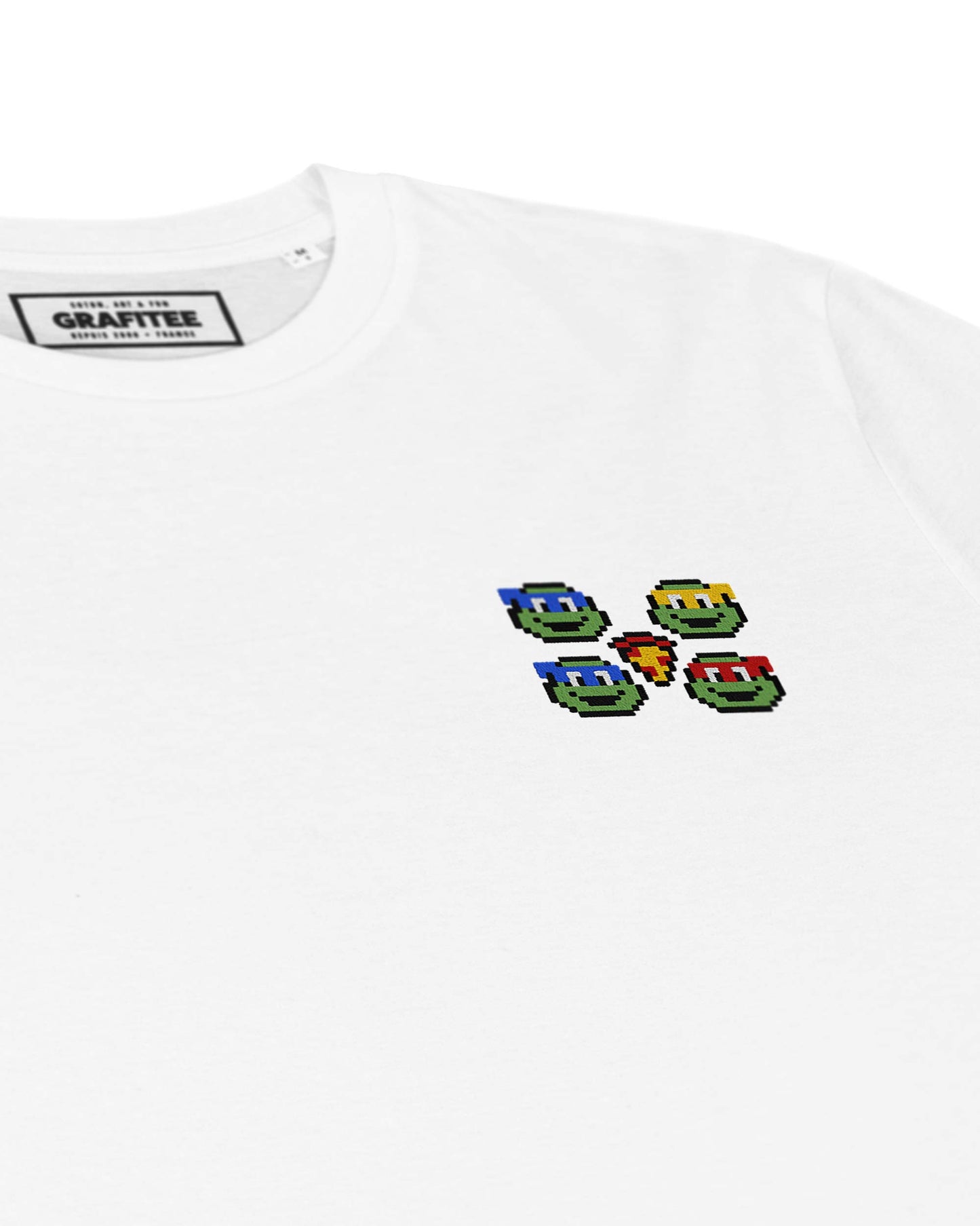 T-shirt Tartarughe Ninja ricamata in cotone biologico
