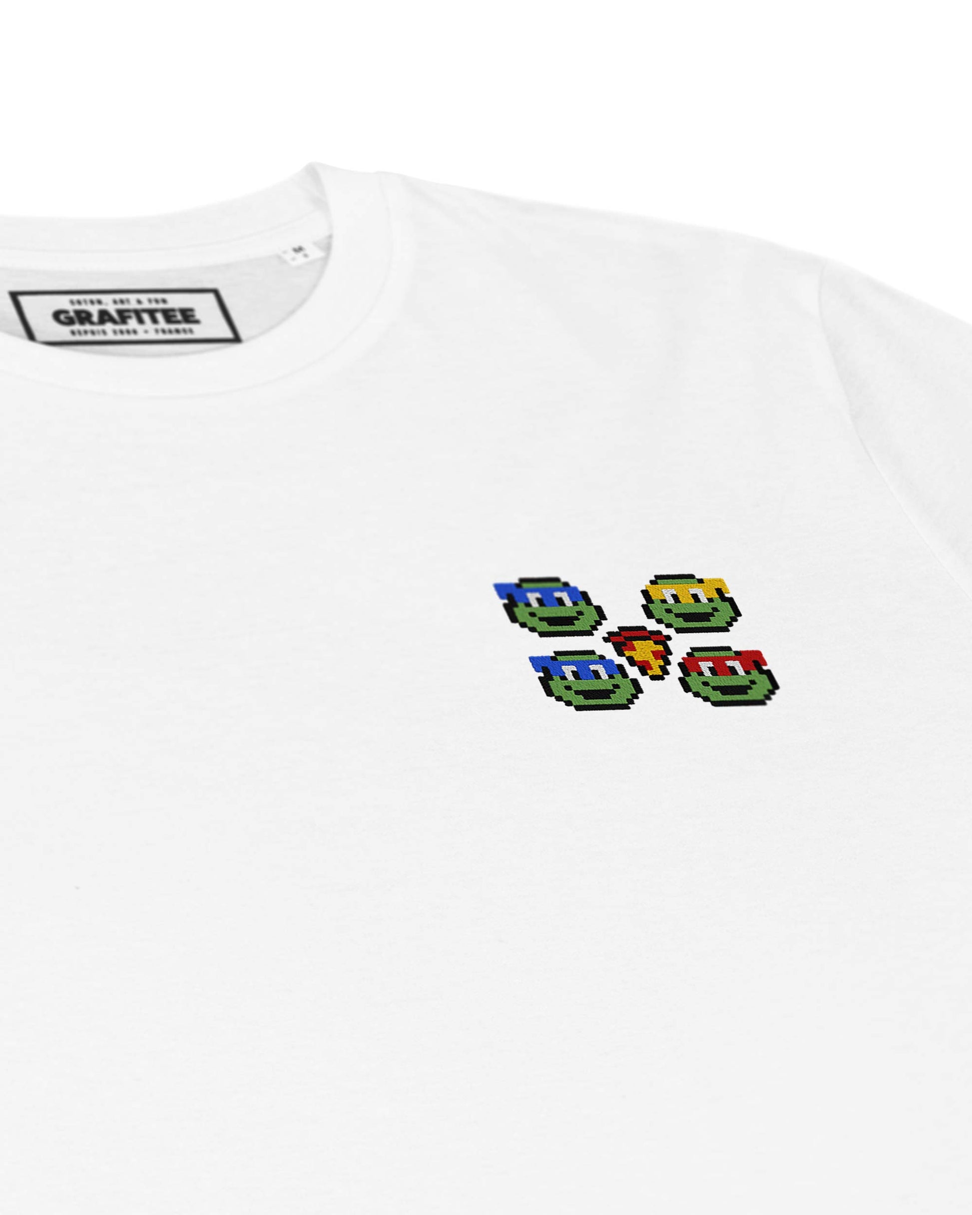 T-shirt Tartarughe Ninja ricamata in cotone biologico