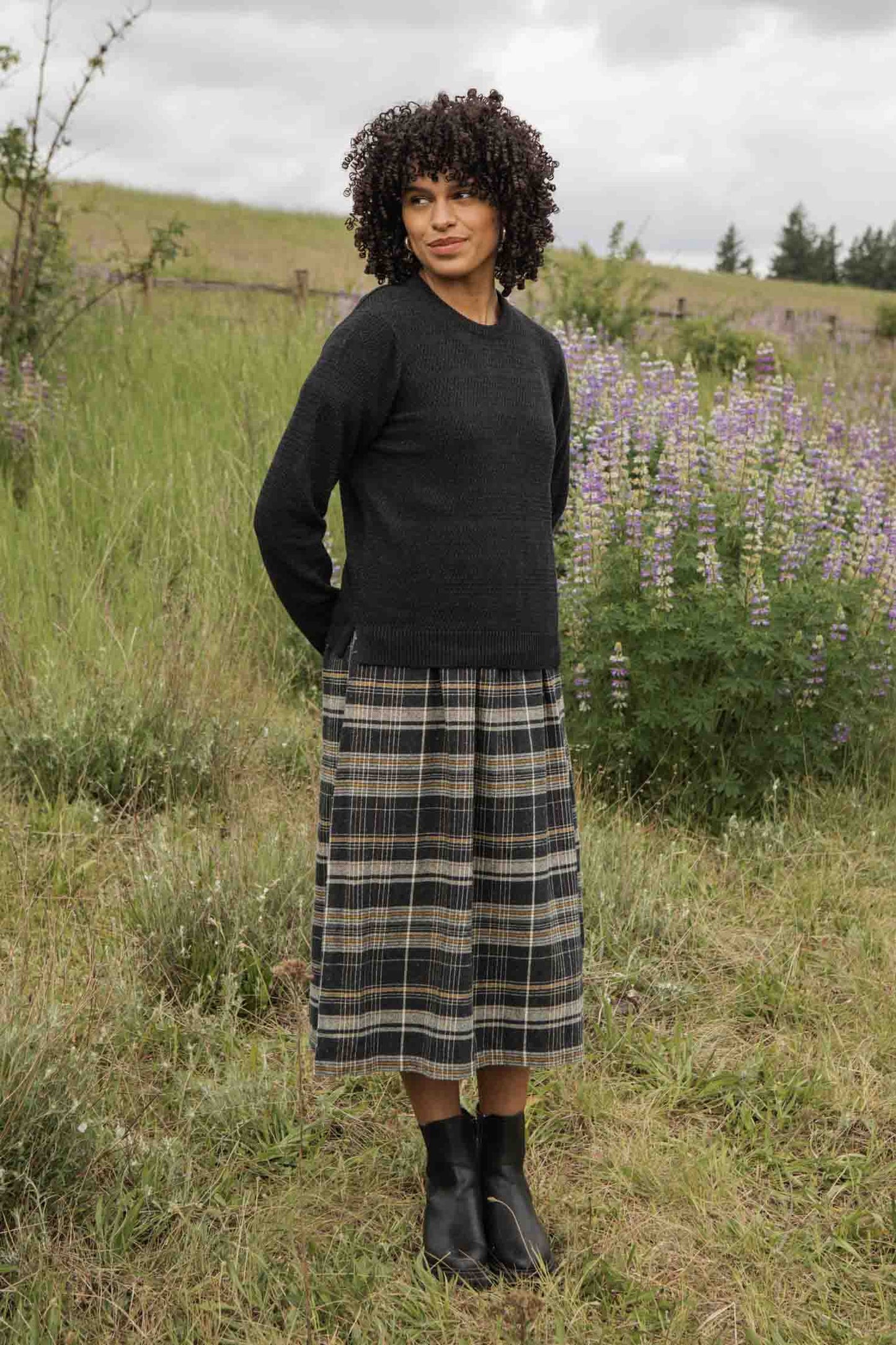 Maglione Ansel in maglia riciclata color Mezzanotte