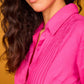 Camicia Rocio fucsia in cotone con pieghe