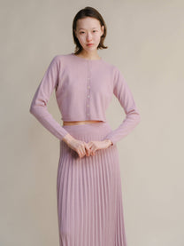 Cardigan corto in misto cashmere con lavorazione 3D