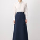 Gonna lunga blu navy con vita elasticizzata e coulisse