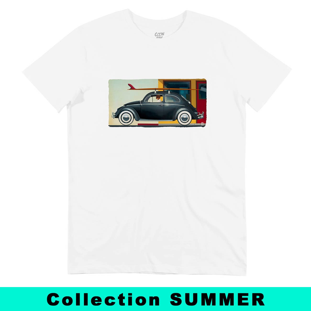 T-shirt vintage Nine A.M. con grafica surf
